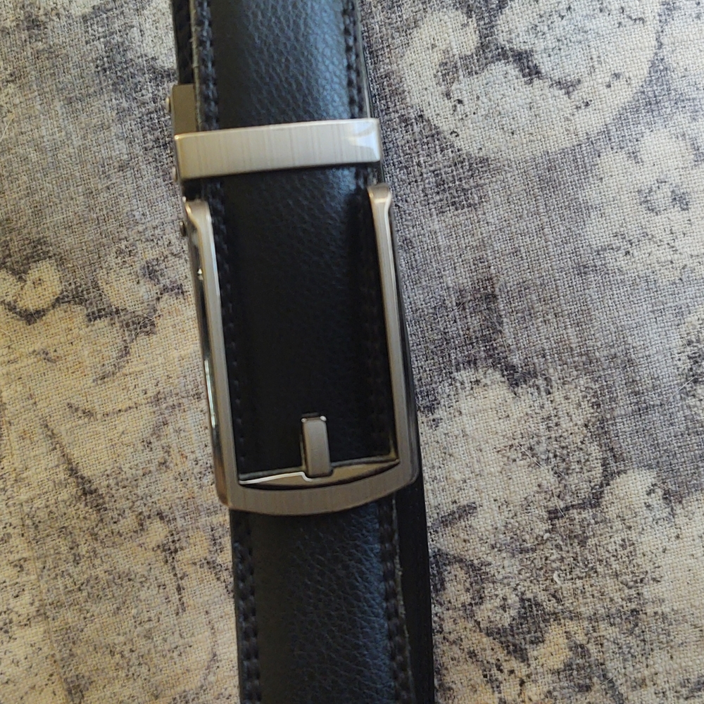 36" Faux Black Leather Belt
